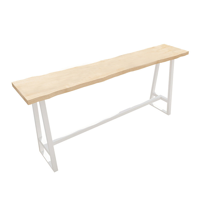 Wood Rectangle Top Counter Table 42-inch Height Contemporary Bar Table White Without Chairs Clearhalo 'Bar Furniture' 'Bar Tables' 'bar_tables' 'furn' 'furn_bar_tables' 'Furniture' 'furniture_bar_tables' 'Kitchen & Dining Furniture' 5061480