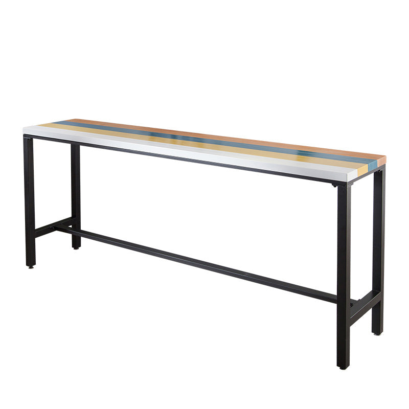 Wood Rectangle Top Bar Table 42-inch Height Industrial Style Bar Table Without Chairs Clearhalo 'Bar Furniture' 'Bar Tables' 'bar_tables' 'furn' 'furn_bar_tables' 'Furniture' 'furniture_bar_tables' 'Kitchen & Dining Furniture' 5061495