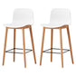 Modern Style Plastic Bar-stool Wooden Counter Bar Stool for Home White 2 Piece Set Counter Stool(26"H) Clearhalo 'Bar Furniture' 'Bar Stools' 'bar_stools' 'furn' 'furn_bar_stools' 'Furniture' 'furniture_bar_stools' 'Kitchen & Dining Furniture' 5061508