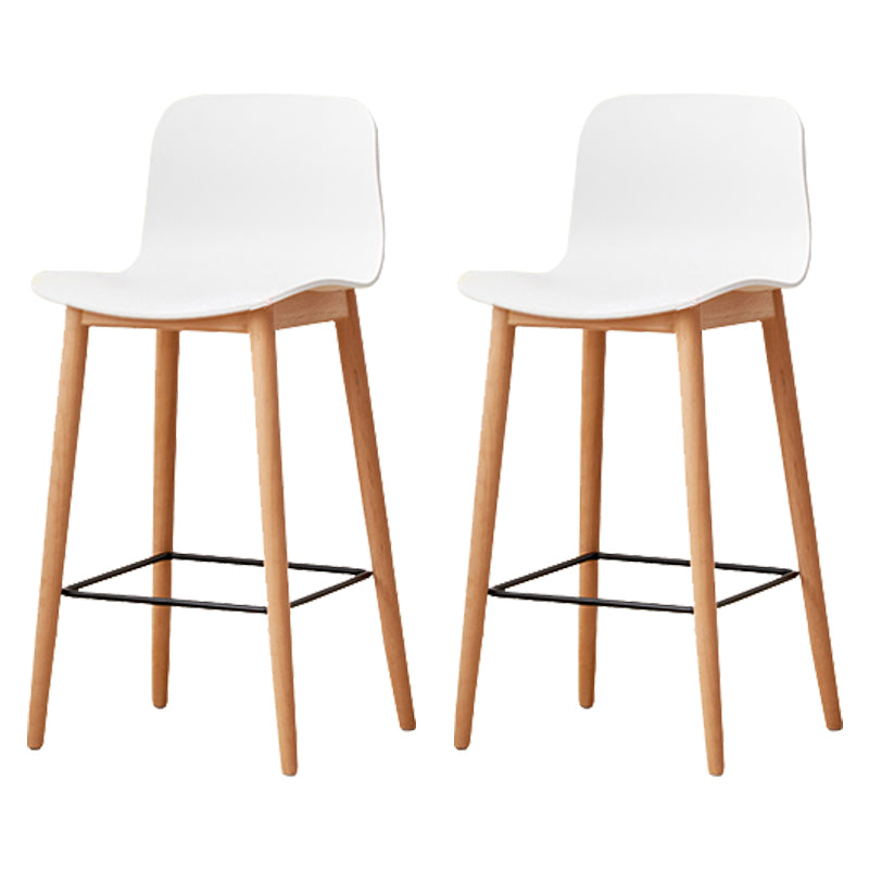Modern Style Plastic Bar-stool Wooden Counter Bar Stool for Home White 2 Piece Set Counter Stool(26"H) Clearhalo 'Bar Furniture' 'Bar Stools' 'bar_stools' 'furn' 'furn_bar_stools' 'Furniture' 'furniture_bar_stools' 'Kitchen & Dining Furniture' 5061508