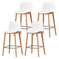 Modern Style Plastic Bar-stool Wooden Counter Bar Stool for Home White 4 Piece Set Counter Stool(26"H) Clearhalo 'Bar Furniture' 'Bar Stools' 'bar_stools' 'furn' 'furn_bar_stools' 'Furniture' 'furniture_bar_stools' 'Kitchen & Dining Furniture' 5061510