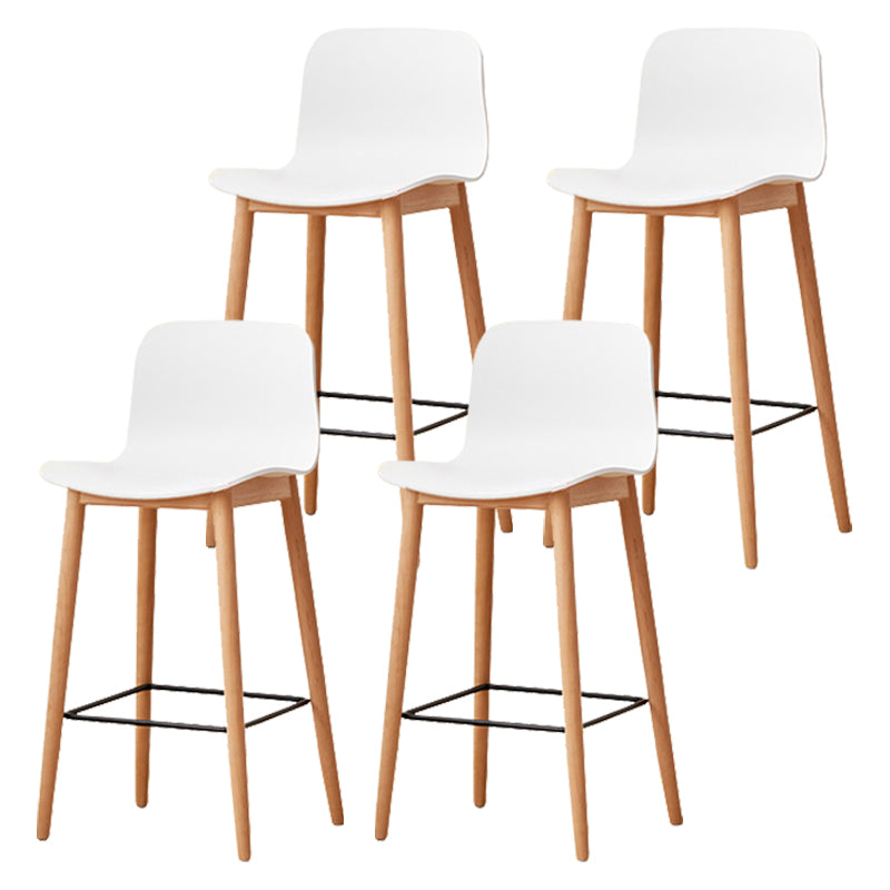 Modern Style Plastic Bar-stool Wooden Counter Bar Stool for Home White 4 Piece Set Counter Stool(26"H) Clearhalo 'Bar Furniture' 'Bar Stools' 'bar_stools' 'furn' 'furn_bar_stools' 'Furniture' 'furniture_bar_stools' 'Kitchen & Dining Furniture' 5061510