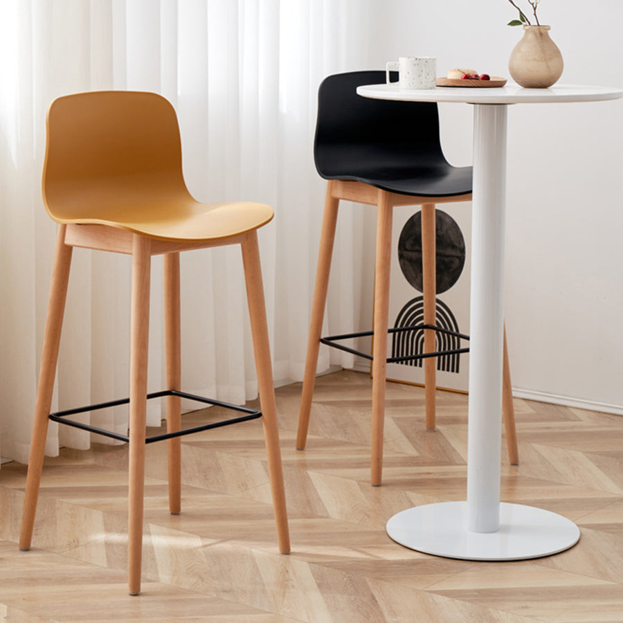 Modern Style Plastic Bar-stool Wooden Counter Bar Stool for Home Clearhalo 'Bar Furniture' 'Bar Stools' 'bar_stools' 'furn' 'furn_bar_stools' 'Furniture' 'furniture_bar_stools' 'Kitchen & Dining Furniture' 5061512