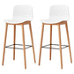 Modern Style Plastic Bar-stool Wooden Counter Bar Stool for Home White 2 Piece Set Bar Stool(30"H) Clearhalo 'Bar Furniture' 'Bar Stools' 'bar_stools' 'furn' 'furn_bar_stools' 'Furniture' 'furniture_bar_stools' 'Kitchen & Dining Furniture' 5061515
