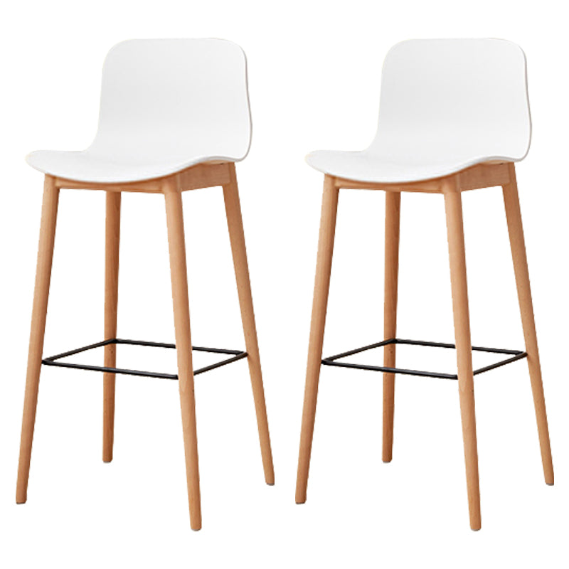 Modern Style Plastic Bar-stool Wooden Counter Bar Stool for Home White 2 Piece Set Bar Stool(30"H) Clearhalo 'Bar Furniture' 'Bar Stools' 'bar_stools' 'furn' 'furn_bar_stools' 'Furniture' 'furniture_bar_stools' 'Kitchen & Dining Furniture' 5061515