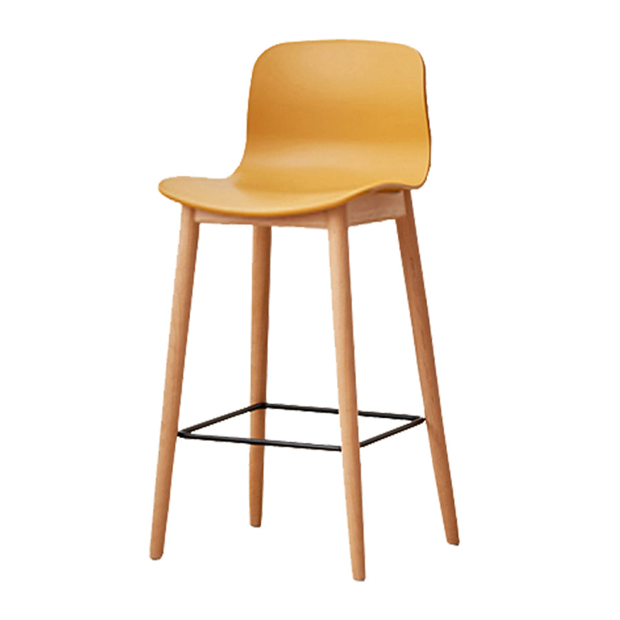 Modern Style Plastic Bar-stool Wooden Counter Bar Stool for Home Clearhalo 'Bar Furniture' 'Bar Stools' 'bar_stools' 'furn' 'furn_bar_stools' 'Furniture' 'furniture_bar_stools' 'Kitchen & Dining Furniture' 5061516