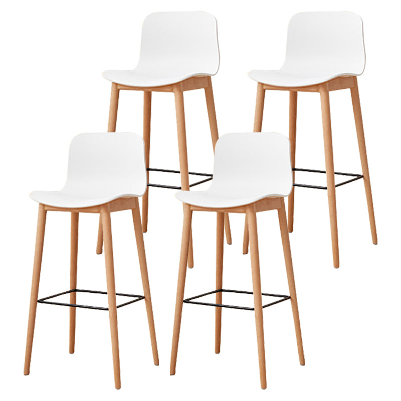 Modern Style Plastic Bar-stool Wooden Counter Bar Stool for Home White 4 Piece Set Bar Stool(30"H) Clearhalo 'Bar Furniture' 'Bar Stools' 'bar_stools' 'furn' 'furn_bar_stools' 'Furniture' 'furniture_bar_stools' 'Kitchen & Dining Furniture' 5061517
