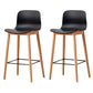 Modern Style Plastic Bar-stool Wooden Counter Bar Stool for Home Black 2 Piece Set Counter Stool(26"H) Clearhalo 'Bar Furniture' 'Bar Stools' 'bar_stools' 'furn' 'furn_bar_stools' 'Furniture' 'furniture_bar_stools' 'Kitchen & Dining Furniture' 5061523