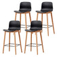 Modern Style Plastic Bar-stool Wooden Counter Bar Stool for Home Black 4 Piece Set Counter Stool(26"H) Clearhalo 'Bar Furniture' 'Bar Stools' 'bar_stools' 'furn' 'furn_bar_stools' 'Furniture' 'furniture_bar_stools' 'Kitchen & Dining Furniture' 5061526