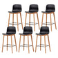 Modern Style Plastic Bar-stool Wooden Counter Bar Stool for Home Black 6 Piece Set Counter Stool(26"H) Clearhalo 'Bar Furniture' 'Bar Stools' 'bar_stools' 'furn' 'furn_bar_stools' 'Furniture' 'furniture_bar_stools' 'Kitchen & Dining Furniture' 5061528