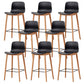 Modern Style Plastic Bar-stool Wooden Counter Bar Stool for Home Black 8 Piece Set Counter Stool(26"H) Clearhalo 'Bar Furniture' 'Bar Stools' 'bar_stools' 'furn' 'furn_bar_stools' 'Furniture' 'furniture_bar_stools' 'Kitchen & Dining Furniture' 5061529