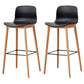 Modern Style Plastic Bar-stool Wooden Counter Bar Stool for Home Black 2 Piece Set Bar Stool(30"H) Clearhalo 'Bar Furniture' 'Bar Stools' 'bar_stools' 'furn' 'furn_bar_stools' 'Furniture' 'furniture_bar_stools' 'Kitchen & Dining Furniture' 5061530