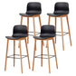 Modern Style Plastic Bar-stool Wooden Counter Bar Stool for Home Black 4 Piece Set Bar Stool(30"H) Clearhalo 'Bar Furniture' 'Bar Stools' 'bar_stools' 'furn' 'furn_bar_stools' 'Furniture' 'furniture_bar_stools' 'Kitchen & Dining Furniture' 5061531