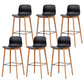 Modern Style Plastic Bar-stool Wooden Counter Bar Stool for Home Black 6 Piece Set Bar Stool(30"H) Clearhalo 'Bar Furniture' 'Bar Stools' 'bar_stools' 'furn' 'furn_bar_stools' 'Furniture' 'furniture_bar_stools' 'Kitchen & Dining Furniture' 5061532