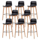 Modern Style Plastic Bar-stool Wooden Counter Bar Stool for Home Black 8 Piece Set Bar Stool(30"H) Clearhalo 'Bar Furniture' 'Bar Stools' 'bar_stools' 'furn' 'furn_bar_stools' 'Furniture' 'furniture_bar_stools' 'Kitchen & Dining Furniture' 5061533
