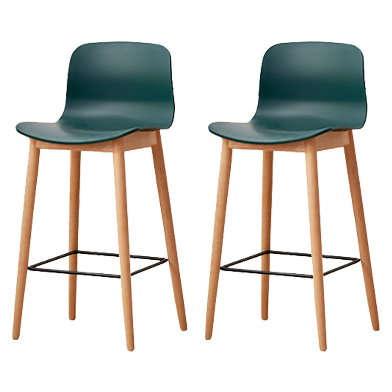 Modern Style Plastic Bar-stool Wooden Counter Bar Stool for Home Blackish Green 2 Piece Set Counter Stool(26"H) Clearhalo 'Bar Furniture' 'Bar Stools' 'bar_stools' 'furn' 'furn_bar_stools' 'Furniture' 'furniture_bar_stools' 'Kitchen & Dining Furniture' 5061534