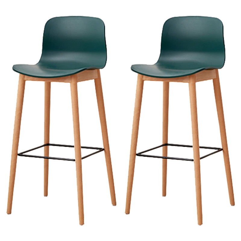 Modern Style Plastic Bar-stool Wooden Counter Bar Stool for Home Blackish Green 2 Piece Set Bar Stool(30"H) Clearhalo 'Bar Furniture' 'Bar Stools' 'bar_stools' 'furn' 'furn_bar_stools' 'Furniture' 'furniture_bar_stools' 'Kitchen & Dining Furniture' 5061538