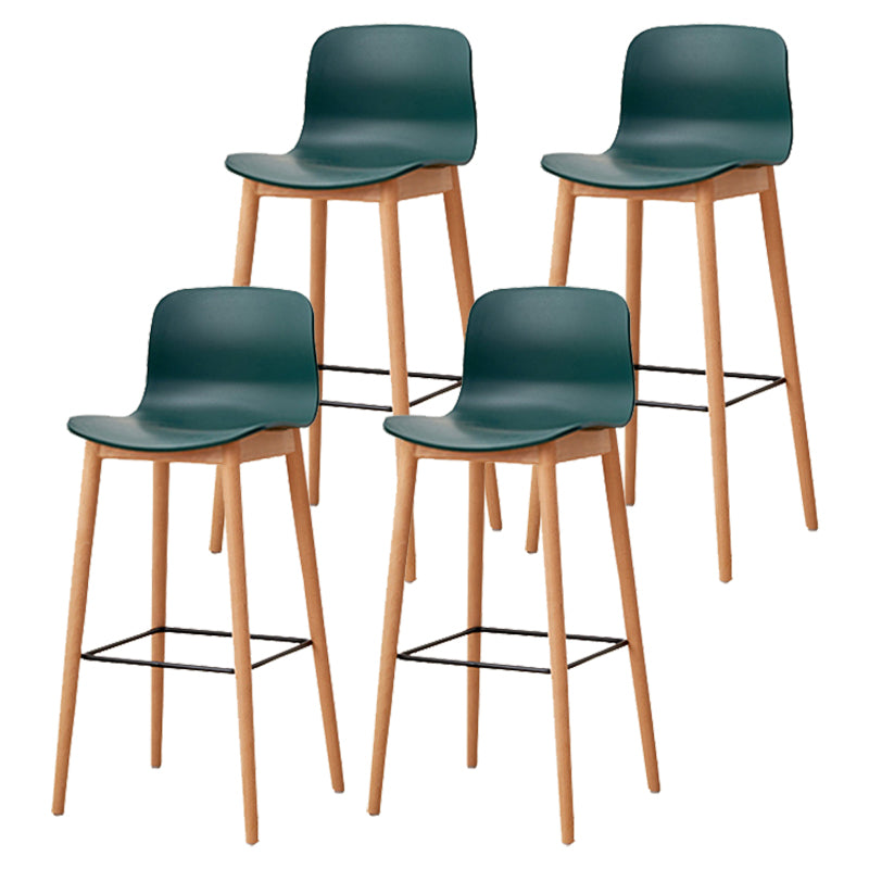 Modern Style Plastic Bar-stool Wooden Counter Bar Stool for Home Blackish Green 4 Piece Set Bar Stool(30"H) Clearhalo 'Bar Furniture' 'Bar Stools' 'bar_stools' 'furn' 'furn_bar_stools' 'Furniture' 'furniture_bar_stools' 'Kitchen & Dining Furniture' 5061539