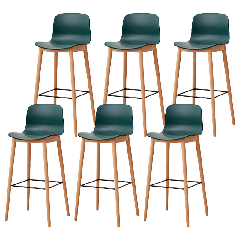 Modern Style Plastic Bar-stool Wooden Counter Bar Stool for Home Blackish Green 6 Piece Set Bar Stool(30"H) Clearhalo 'Bar Furniture' 'Bar Stools' 'bar_stools' 'furn' 'furn_bar_stools' 'Furniture' 'furniture_bar_stools' 'Kitchen & Dining Furniture' 5061540
