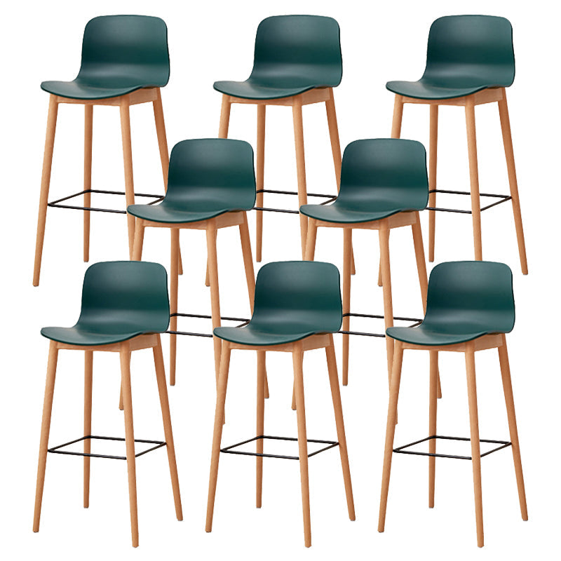 Modern Style Plastic Bar-stool Wooden Counter Bar Stool for Home Blackish Green 8 Piece Set Bar Stool(30"H) Clearhalo 'Bar Furniture' 'Bar Stools' 'bar_stools' 'furn' 'furn_bar_stools' 'Furniture' 'furniture_bar_stools' 'Kitchen & Dining Furniture' 5061541