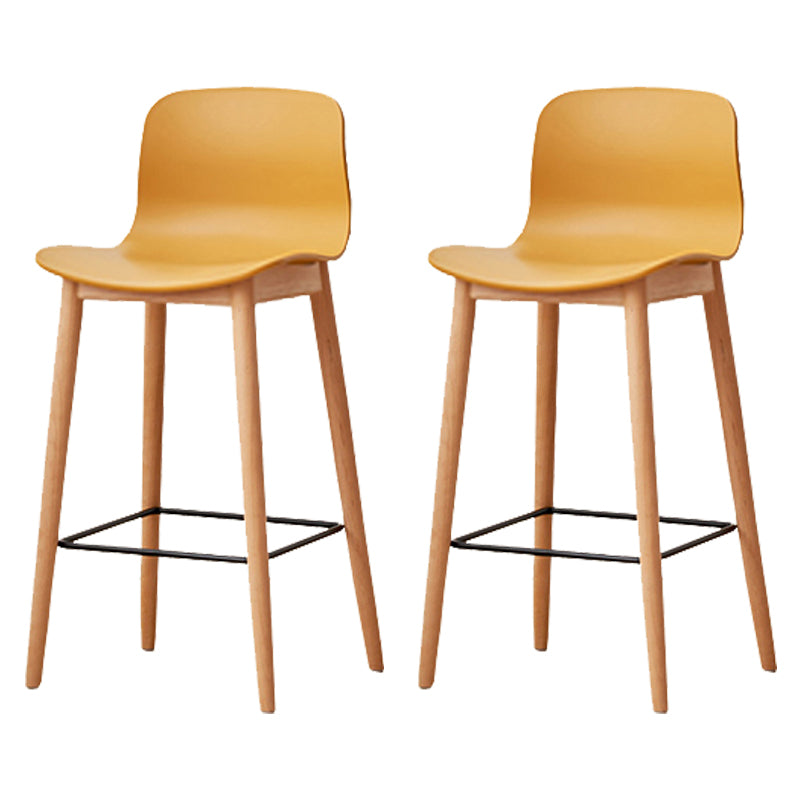 Modern Style Plastic Bar-stool Wooden Counter Bar Stool for Home Ginger 2 Piece Set Counter Stool(26"H) Clearhalo 'Bar Furniture' 'Bar Stools' 'bar_stools' 'furn' 'furn_bar_stools' 'Furniture' 'furniture_bar_stools' 'Kitchen & Dining Furniture' 5061542