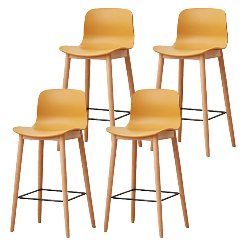 Modern Style Plastic Bar-stool Wooden Counter Bar Stool for Home Ginger 4 Piece Set Counter Stool(26"H) Clearhalo 'Bar Furniture' 'Bar Stools' 'bar_stools' 'furn' 'furn_bar_stools' 'Furniture' 'furniture_bar_stools' 'Kitchen & Dining Furniture' 5061543
