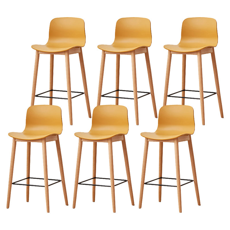 Modern Style Plastic Bar-stool Wooden Counter Bar Stool for Home Ginger 6 Piece Set Counter Stool(26"H) Clearhalo 'Bar Furniture' 'Bar Stools' 'bar_stools' 'furn' 'furn_bar_stools' 'Furniture' 'furniture_bar_stools' 'Kitchen & Dining Furniture' 5061544