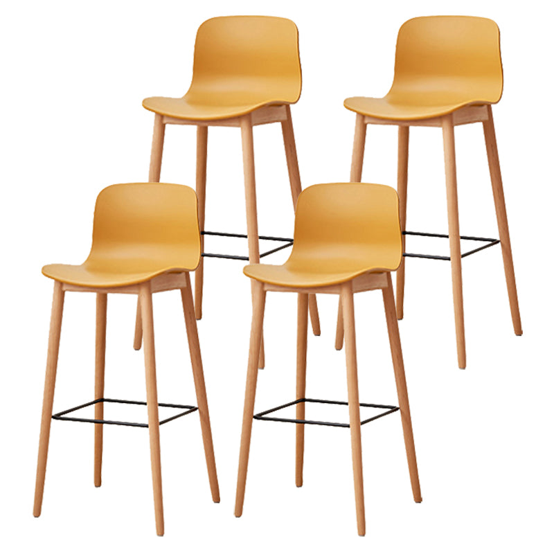 Modern Style Plastic Bar-stool Wooden Counter Bar Stool for Home Ginger 4 Piece Set Bar Stool(30"H) Clearhalo 'Bar Furniture' 'Bar Stools' 'bar_stools' 'furn' 'furn_bar_stools' 'Furniture' 'furniture_bar_stools' 'Kitchen & Dining Furniture' 5061547