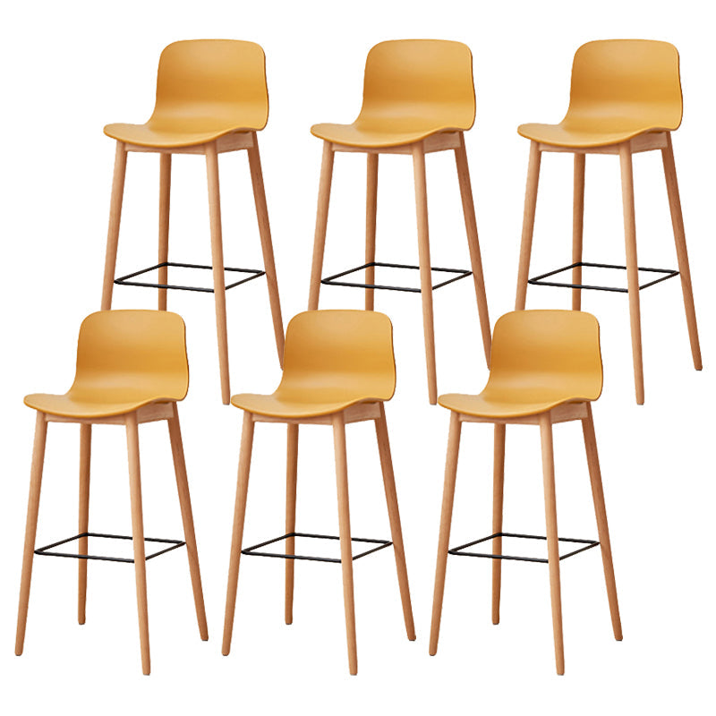 Modern Style Plastic Bar-stool Wooden Counter Bar Stool for Home Ginger 6 Piece Set Bar Stool(30"H) Clearhalo 'Bar Furniture' 'Bar Stools' 'bar_stools' 'furn' 'furn_bar_stools' 'Furniture' 'furniture_bar_stools' 'Kitchen & Dining Furniture' 5061548