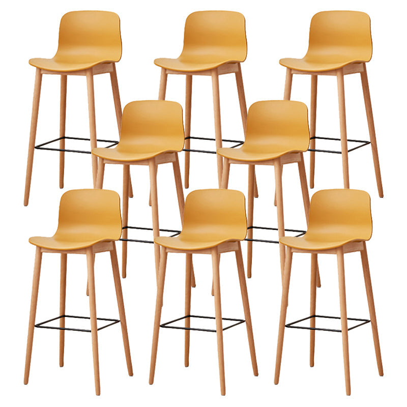 Modern Style Plastic Bar-stool Wooden Counter Bar Stool for Home Ginger 8 Piece Set Bar Stool(30"H) Clearhalo 'Bar Furniture' 'Bar Stools' 'bar_stools' 'furn' 'furn_bar_stools' 'Furniture' 'furniture_bar_stools' 'Kitchen & Dining Furniture' 5061549
