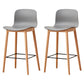 Modern Style Plastic Bar-stool Wooden Counter Bar Stool for Home Light Gray 2 Piece Set Counter Stool(26"H) Clearhalo 'Bar Furniture' 'Bar Stools' 'bar_stools' 'furn' 'furn_bar_stools' 'Furniture' 'furniture_bar_stools' 'Kitchen & Dining Furniture' 5061550