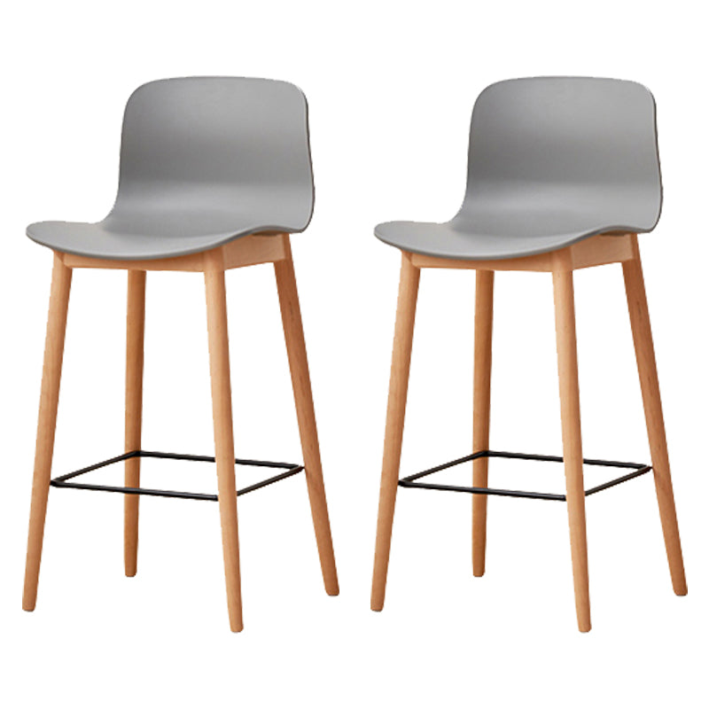 Modern Style Plastic Bar-stool Wooden Counter Bar Stool for Home Light Gray 2 Piece Set Counter Stool(26"H) Clearhalo 'Bar Furniture' 'Bar Stools' 'bar_stools' 'furn' 'furn_bar_stools' 'Furniture' 'furniture_bar_stools' 'Kitchen & Dining Furniture' 5061550
