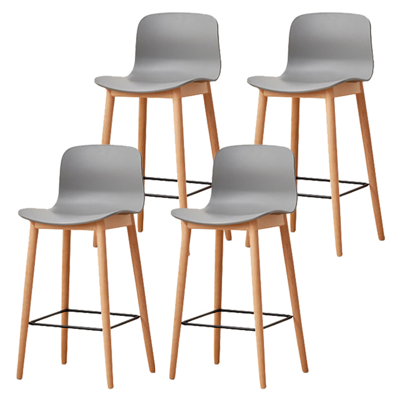 Modern Style Plastic Bar-stool Wooden Counter Bar Stool for Home Light Gray 4 Piece Set Counter Stool(26"H) Clearhalo 'Bar Furniture' 'Bar Stools' 'bar_stools' 'furn' 'furn_bar_stools' 'Furniture' 'furniture_bar_stools' 'Kitchen & Dining Furniture' 5061551