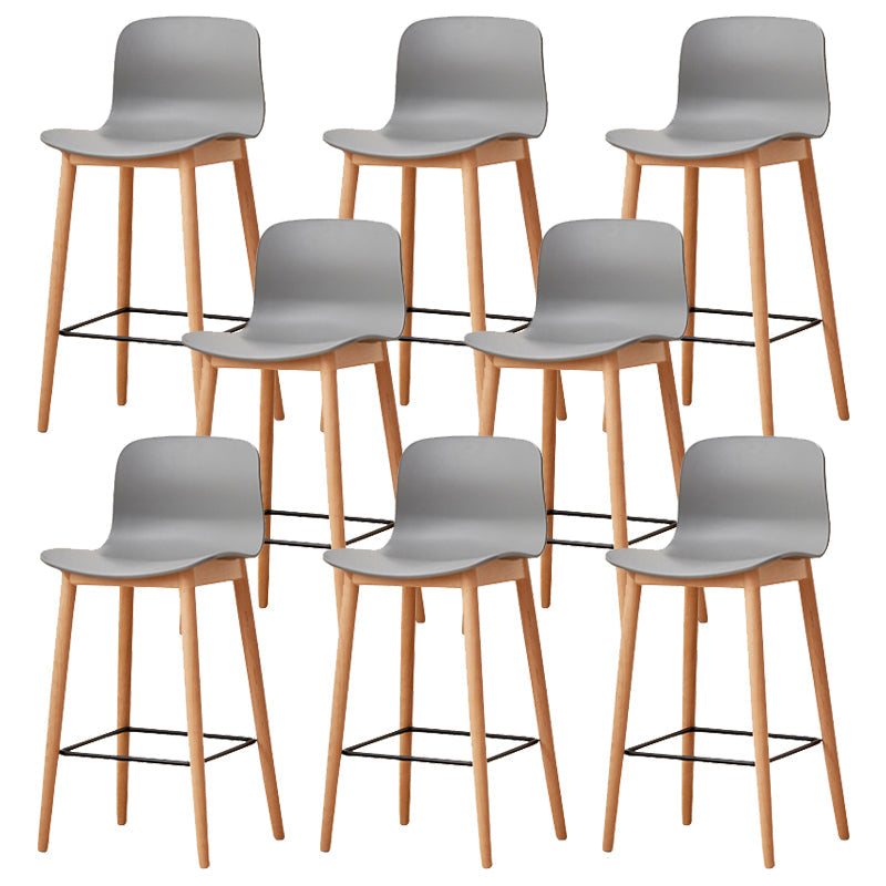 Modern Style Plastic Bar-stool Wooden Counter Bar Stool for Home Light Gray 8 Piece Set Counter Stool(26"H) Clearhalo 'Bar Furniture' 'Bar Stools' 'bar_stools' 'furn' 'furn_bar_stools' 'Furniture' 'furniture_bar_stools' 'Kitchen & Dining Furniture' 5061553