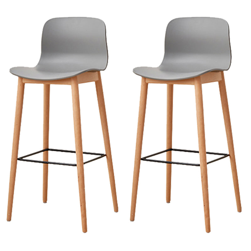 Modern Style Plastic Bar-stool Wooden Counter Bar Stool for Home Light Gray 2 Piece Set Bar Stool(30"H) Clearhalo 'Bar Furniture' 'Bar Stools' 'bar_stools' 'furn' 'furn_bar_stools' 'Furniture' 'furniture_bar_stools' 'Kitchen & Dining Furniture' 5061554
