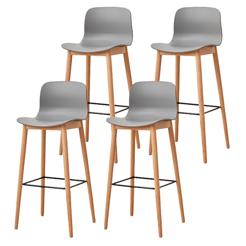 Modern Style Plastic Bar-stool Wooden Counter Bar Stool for Home Light Gray 4 Piece Set Bar Stool(30"H) Clearhalo 'Bar Furniture' 'Bar Stools' 'bar_stools' 'furn' 'furn_bar_stools' 'Furniture' 'furniture_bar_stools' 'Kitchen & Dining Furniture' 5061555