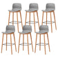 Modern Style Plastic Bar-stool Wooden Counter Bar Stool for Home Light Gray 6 Piece Set Bar Stool(30"H) Clearhalo 'Bar Furniture' 'Bar Stools' 'bar_stools' 'furn' 'furn_bar_stools' 'Furniture' 'furniture_bar_stools' 'Kitchen & Dining Furniture' 5061556