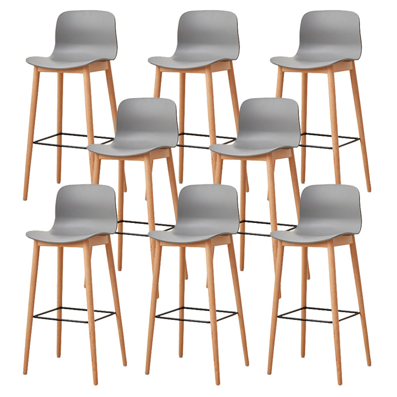 Modern Style Plastic Bar-stool Wooden Counter Bar Stool for Home Light Gray 8 Piece Set Bar Stool(30"H) Clearhalo 'Bar Furniture' 'Bar Stools' 'bar_stools' 'furn' 'furn_bar_stools' 'Furniture' 'furniture_bar_stools' 'Kitchen & Dining Furniture' 5061557