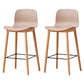 Modern Style Plastic Bar-stool Wooden Counter Bar Stool for Home Khaki 2 Piece Set Counter Stool(26"H) Clearhalo 'Bar Furniture' 'Bar Stools' 'bar_stools' 'furn' 'furn_bar_stools' 'Furniture' 'furniture_bar_stools' 'Kitchen & Dining Furniture' 5061558