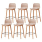 Modern Style Plastic Bar-stool Wooden Counter Bar Stool for Home Khaki 6 Piece Set Counter Stool(26"H) Clearhalo 'Bar Furniture' 'Bar Stools' 'bar_stools' 'furn' 'furn_bar_stools' 'Furniture' 'furniture_bar_stools' 'Kitchen & Dining Furniture' 5061560