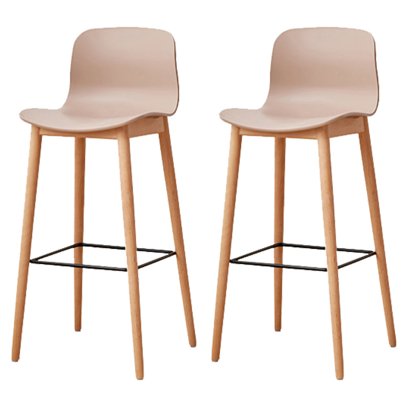 Modern Style Plastic Bar-stool Wooden Counter Bar Stool for Home Khaki 2 Piece Set Bar Stool(30"H) Clearhalo 'Bar Furniture' 'Bar Stools' 'bar_stools' 'furn' 'furn_bar_stools' 'Furniture' 'furniture_bar_stools' 'Kitchen & Dining Furniture' 5061562