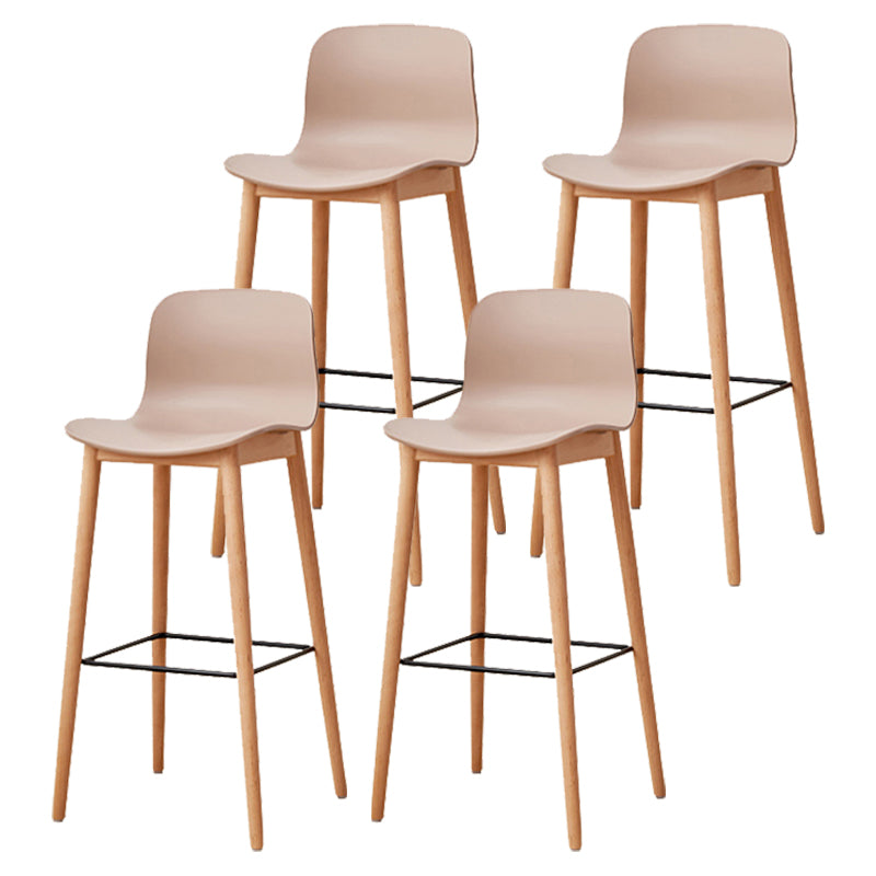 Modern Style Plastic Bar-stool Wooden Counter Bar Stool for Home Khaki 4 Piece Set Bar Stool(30"H) Clearhalo 'Bar Furniture' 'Bar Stools' 'bar_stools' 'furn' 'furn_bar_stools' 'Furniture' 'furniture_bar_stools' 'Kitchen & Dining Furniture' 5061563