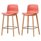 Modern Style Plastic Bar-stool Wooden Counter Bar Stool for Home Orange 2 Piece Set Counter Stool(26"H) Clearhalo 'Bar Furniture' 'Bar Stools' 'bar_stools' 'furn' 'furn_bar_stools' 'Furniture' 'furniture_bar_stools' 'Kitchen & Dining Furniture' 5061566