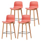 Modern Style Plastic Bar-stool Wooden Counter Bar Stool for Home Orange 4 Piece Set Counter Stool(26"H) Clearhalo 'Bar Furniture' 'Bar Stools' 'bar_stools' 'furn' 'furn_bar_stools' 'Furniture' 'furniture_bar_stools' 'Kitchen & Dining Furniture' 5061567