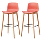 Modern Style Plastic Bar-stool Wooden Counter Bar Stool for Home Orange 2 Piece Set Bar Stool(30"H) Clearhalo 'Bar Furniture' 'Bar Stools' 'bar_stools' 'furn' 'furn_bar_stools' 'Furniture' 'furniture_bar_stools' 'Kitchen & Dining Furniture' 5061570