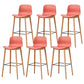 Modern Style Plastic Bar-stool Wooden Counter Bar Stool for Home Orange 6 Piece Set Bar Stool(30"H) Clearhalo 'Bar Furniture' 'Bar Stools' 'bar_stools' 'furn' 'furn_bar_stools' 'Furniture' 'furniture_bar_stools' 'Kitchen & Dining Furniture' 5061572