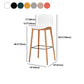 Modern Style Plastic Bar-stool Wooden Counter Bar Stool for Home Clearhalo 'Bar Furniture' 'Bar Stools' 'bar_stools' 'furn' 'furn_bar_stools' 'Furniture' 'furniture_bar_stools' 'Kitchen & Dining Furniture' 5061575