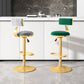 Glam Rotatable Backrest Counter Stool Steel Kitchen Bar Stool with Cushion and Pedal Clearhalo 'Bar Furniture' 'Bar Stools' 'bar_stools' 'furn' 'furn_bar_stools' 'Furniture' 'furniture_bar_stools' 'Kitchen & Dining Furniture' 5061578