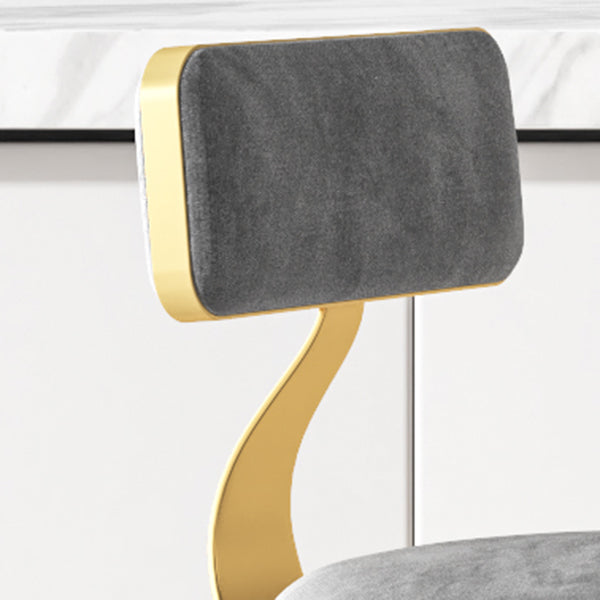 Glam Rotatable Backrest Counter Stool Steel Kitchen Bar Stool with Cushion and Pedal Clearhalo 'Bar Furniture' 'Bar Stools' 'bar_stools' 'furn' 'furn_bar_stools' 'Furniture' 'furniture_bar_stools' 'Kitchen & Dining Furniture' 5061586