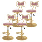 Glam Rotatable Backrest Counter Stool Steel Kitchen Bar Stool with Cushion and Pedal Light Pink 4 Piece Set Short Stool(18"H) Clearhalo 'Bar Furniture' 'Bar Stools' 'bar_stools' 'furn' 'furn_bar_stools' 'Furniture' 'furniture_bar_stools' 'Kitchen & Dining Furniture' 5061587